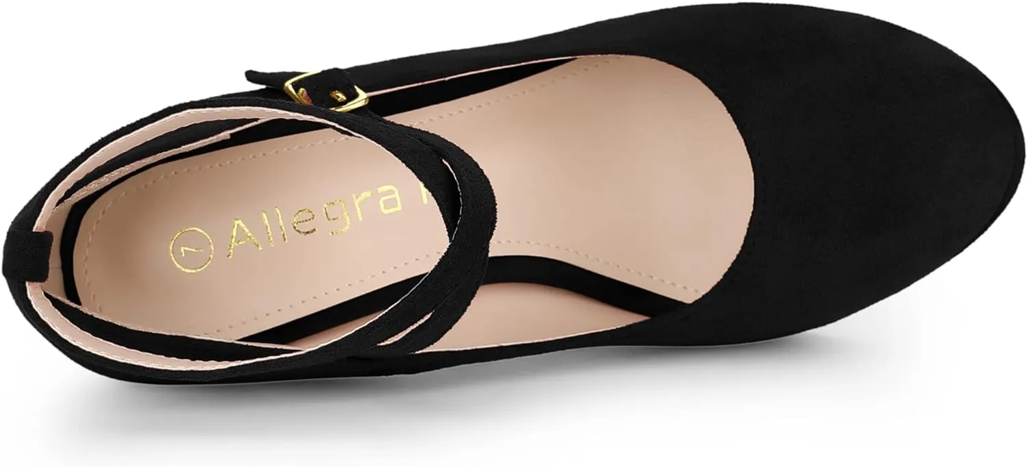 Allegra K Women's Platform Cross Strap Stiletto Heels Mary Jane Pumps