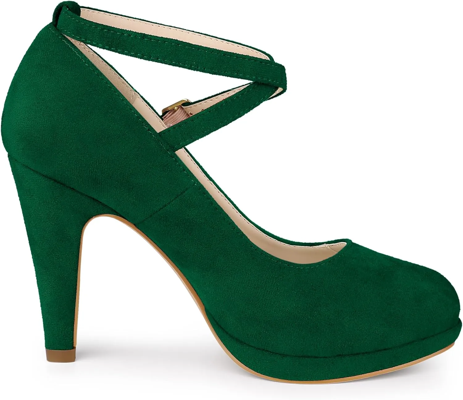Allegra K Women's Platform Cross Strap Stiletto Heels Mary Jane Pumps