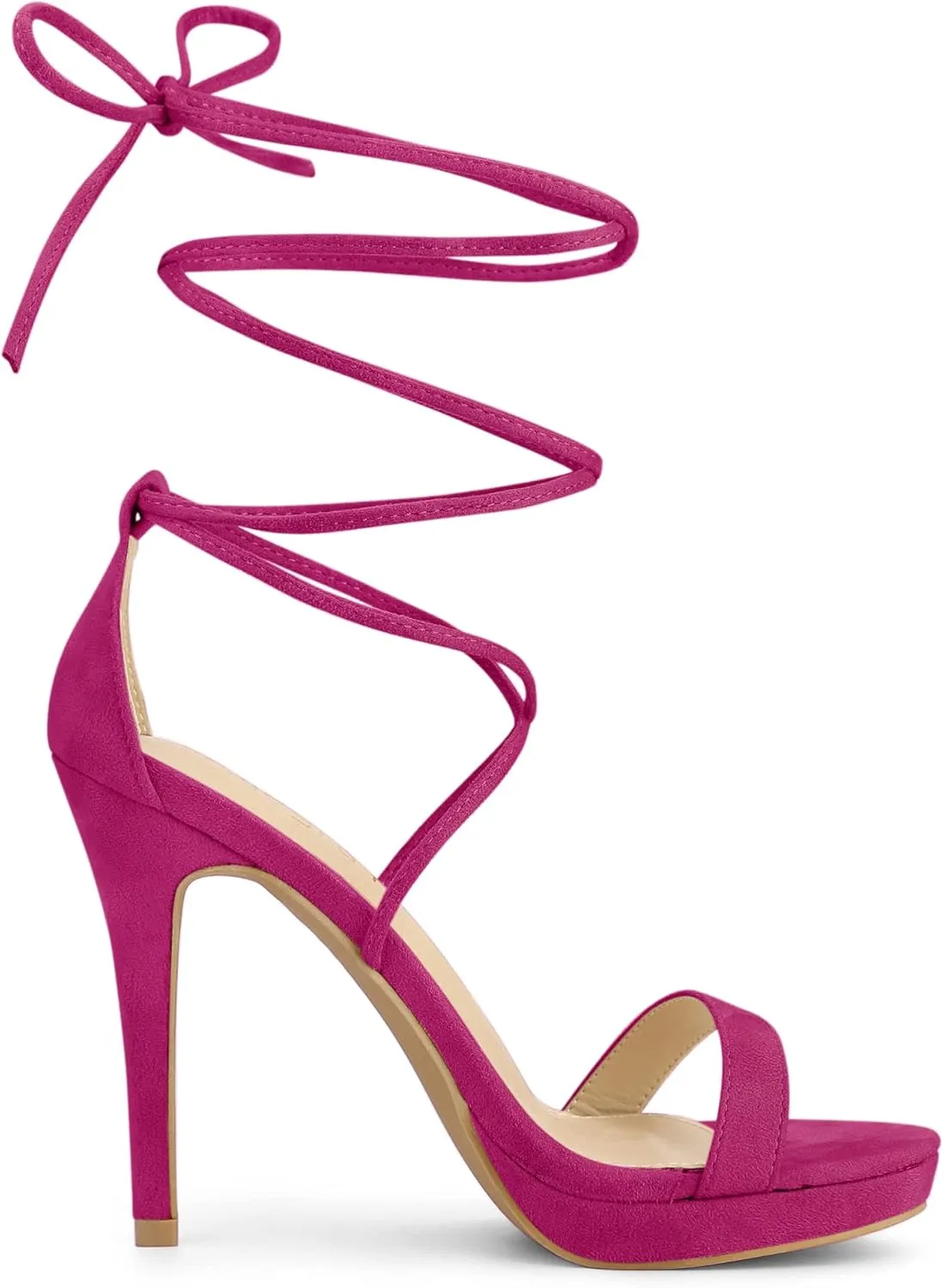 Allegra K Women's Platform Stiletto Heels Lace Up Sandals