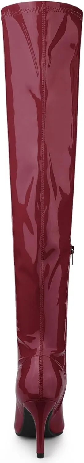 Allegra K Women's Pointed Toe Stiletto Heels Over The Knee High Boots