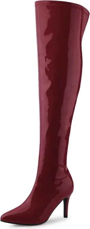 Allegra K Women's Pointed Toe Stiletto Heels Over The Knee High Boots