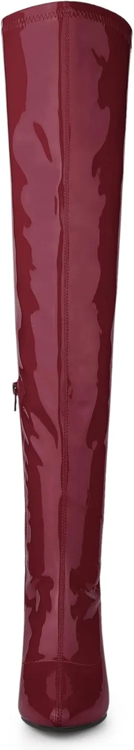 Allegra K Women's Pointed Toe Stiletto Heels Over The Knee High Boots