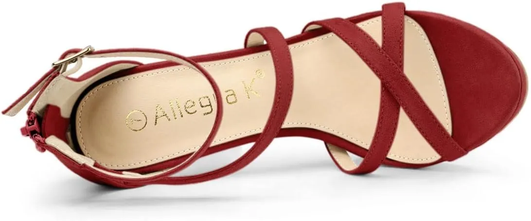 Allegra K Women's Strappy Platform Stiletto Heels Sandals