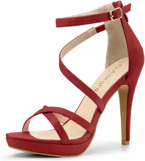 Allegra K Women's Strappy Platform Stiletto Heels Sandals