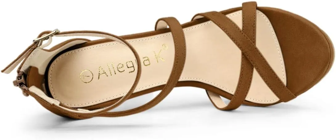 Allegra K Women's Strappy Platform Stiletto Heels Sandals