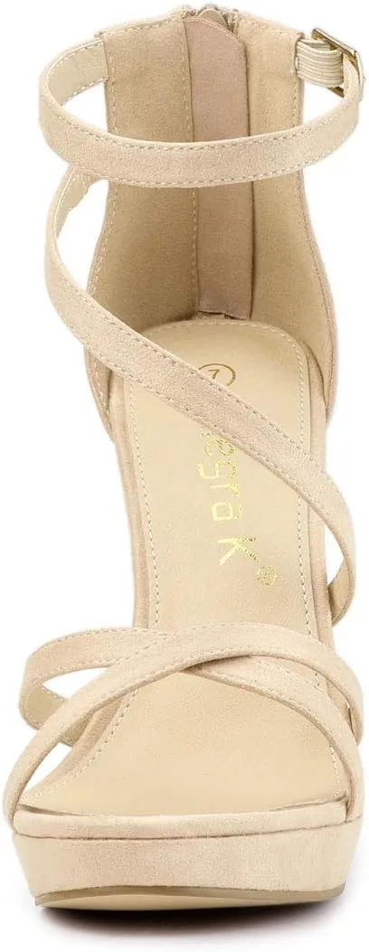 Allegra K Women's Strappy Platform Stiletto Heels Sandals