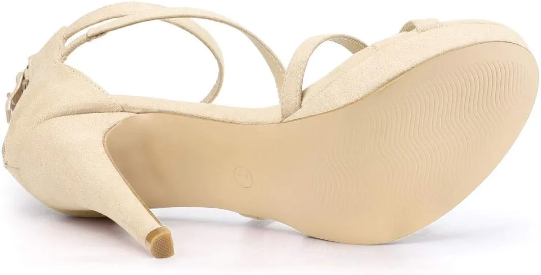 Allegra K Women's Strappy Platform Stiletto Heels Sandals