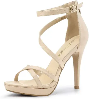 Allegra K Women's Strappy Platform Stiletto Heels Sandals