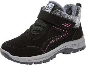 Ankle Boot for Women Fur Lined Lace Up Snow Boots Waterproof Hiking Booties Leather Comfortable Winter Shoes 2022 Casual Boots