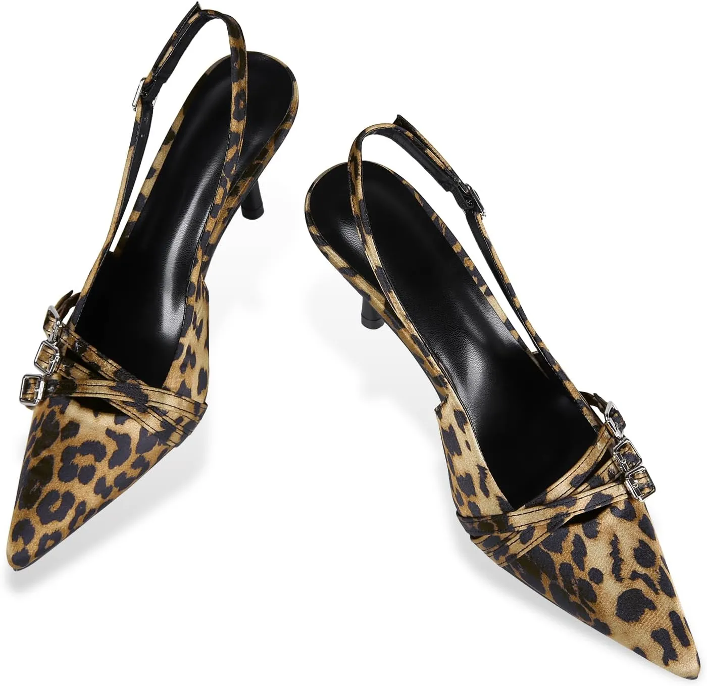 baobeijiadao Womens Slingback Stiletto Heels Pointed Toe Slip On Pumps Closed Toe Heeled Sandals Patent Leather Dress Shoes for Women