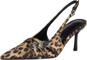 baobeijiadao Womens Slingback Stiletto Heels Pointed Toe Slip On Pumps Closed Toe Heeled Sandals Patent Leather Dress Shoes for Women