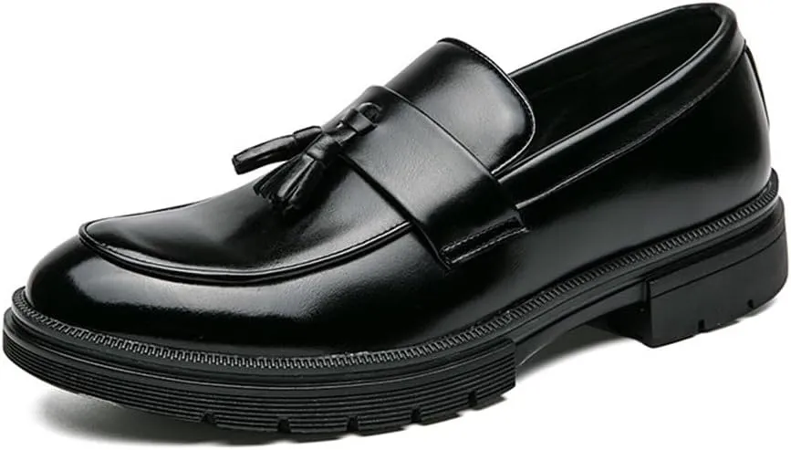 Casual Business Oxford Leather Shoes Men's Slip-On Dress Shoes Comfortable Walking Shoes Office Loafers Work Flats