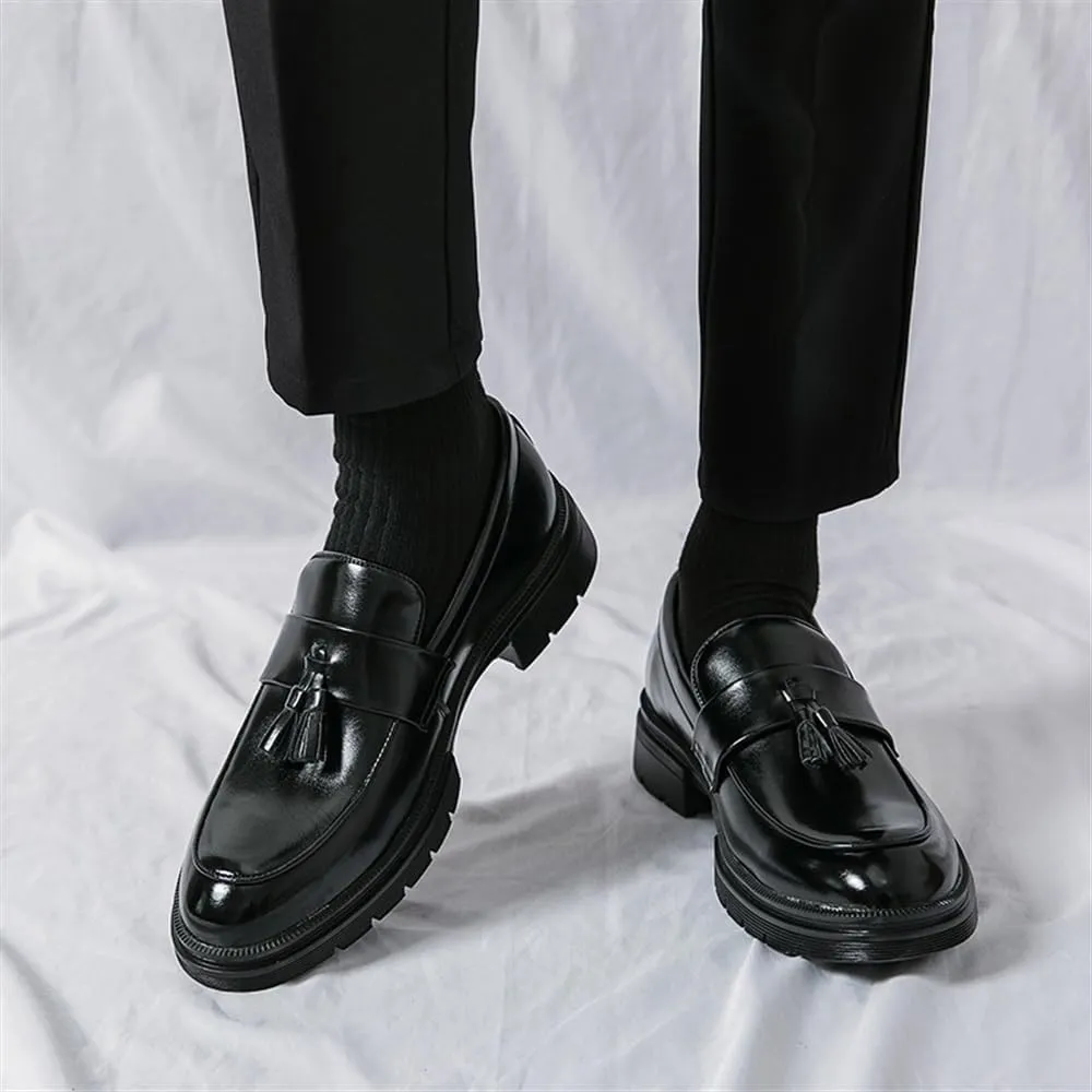 Casual Business Oxford Leather Shoes Men's Slip-On Dress Shoes Comfortable Walking Shoes Office Loafers Work Flats