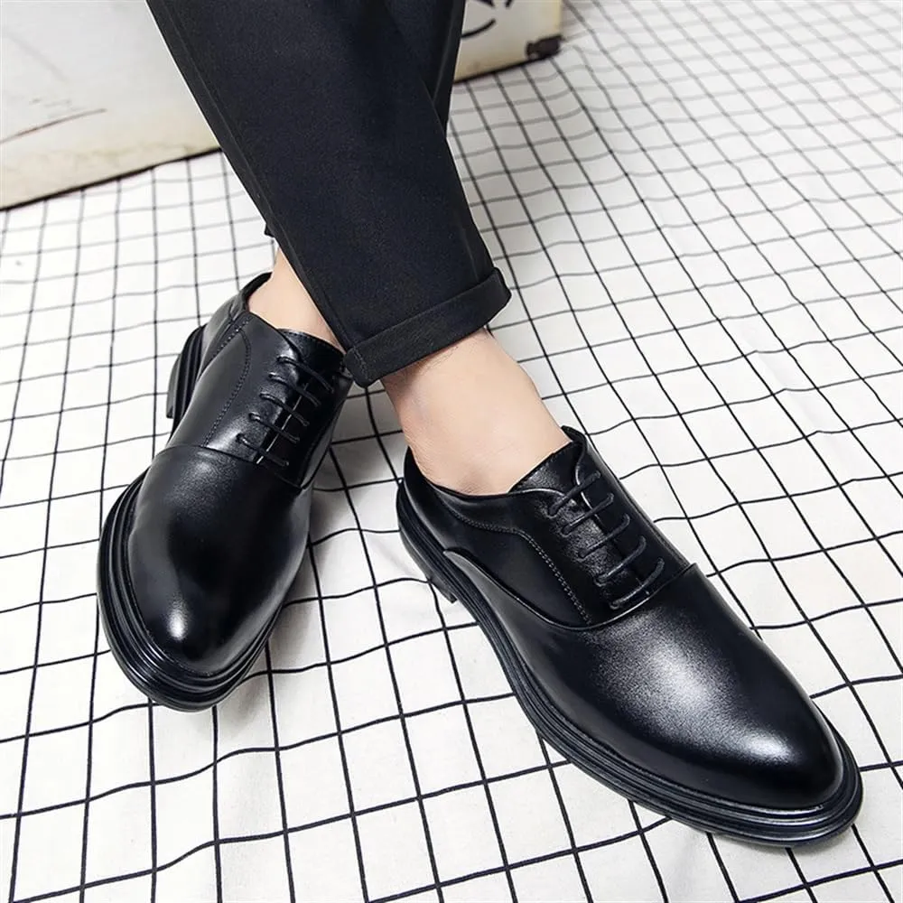 Casual Shoes for Men Leather Lace Up Business Oxford New Orthopedic Leather Shoes Mens Dress Shoes Casual Comfortable Walking Shoes Office Loafers Work Flats Gifts for Men