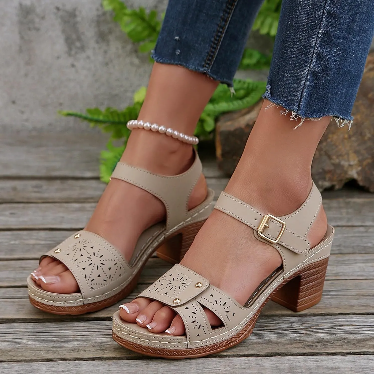 Chic Flower Orthopedic Summer Sandals for Women Dressy 2025 Arch Support Fish Mouth Open Toe Leather Slippers Wedge Platform Sandal