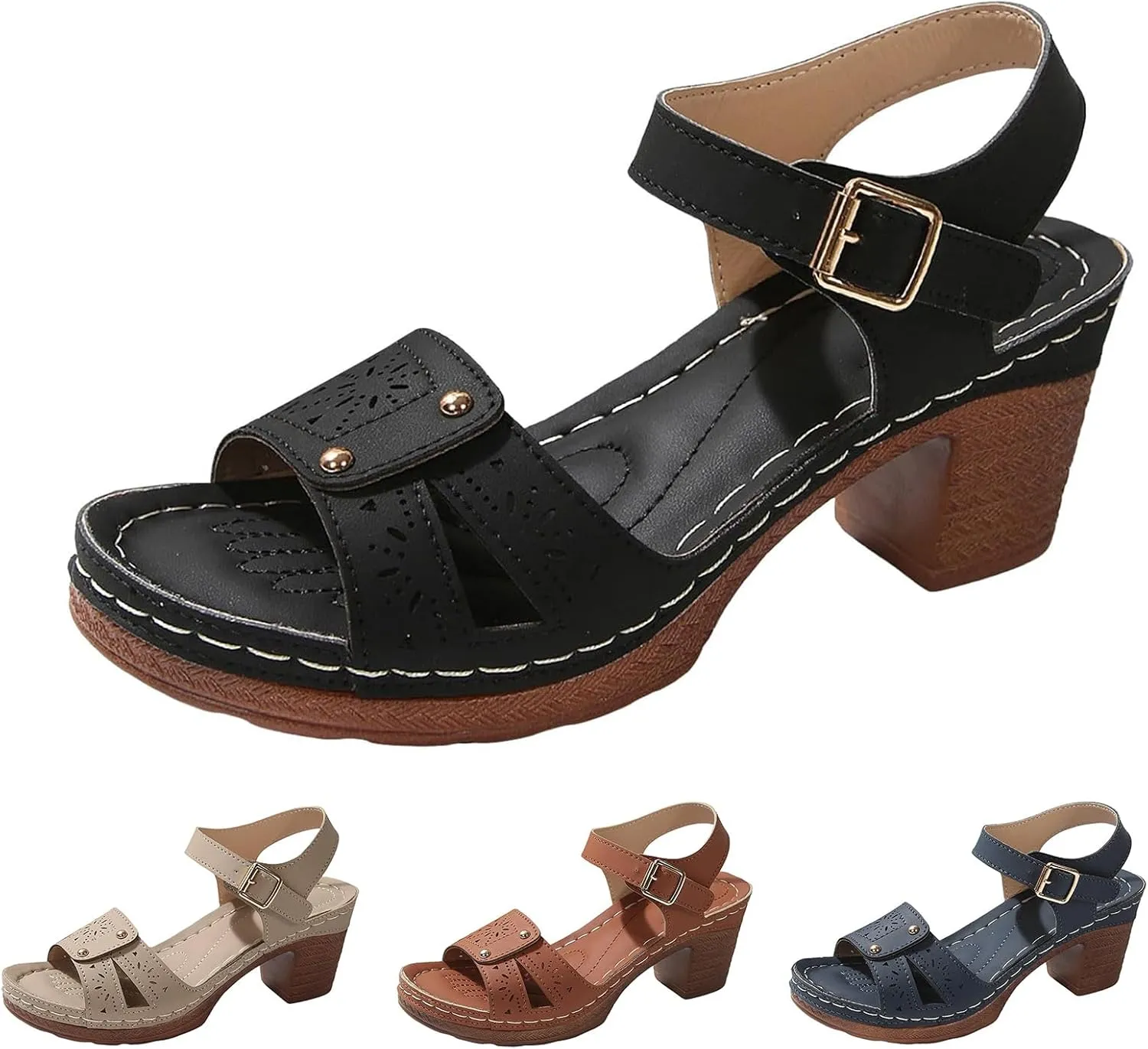 Chic Flower Orthopedic Summer Sandals for Women Dressy 2025 Arch Support Fish Mouth Open Toe Leather Slippers Wedge Platform Sandal
