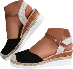 Closed Toe Platform Wedge Sandals for Women Heel Casual Womens, 2025 Espadrilles Chunky Platform Heels for Women Sandals