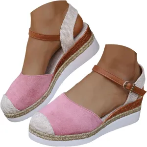 Closed Toe Platform Wedge Sandals for Women Heel Casual Womens, 2025 Espadrilles Chunky Platform Heels for Women Sandals