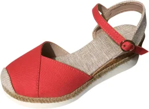 Closed Toe Wedges for Women, Summer Espadrille Heel Platform Wedge Sandals Canvas Ankle Strap Closed Toe Sandals Women Dressy 2025 Comfortable Casual Low Heel Strappy Sandals