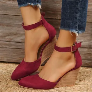 Closed Toe Wedges For Women,Closed Toe Sandals Women,Dressy Pointed Toes Platform Wedge Sandals Ankle Strap Heeled Espadrilles Sandal Ladies Comfortable Cork Summer Dress Shoes Beach Vacation Wedding