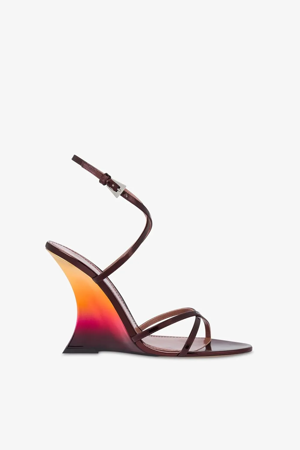 Colorful Wedge Heels for Women Peep Toe Heeled Sandals Iridescent Heels Buckle Ankle Strap Strappy Stiletto Wedding Prom Patry Shoes