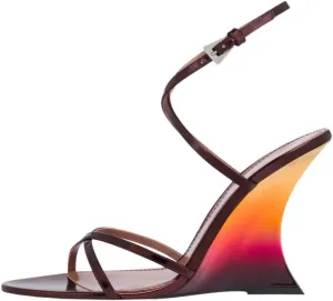 Colorful Wedge Heels for Women Peep Toe Heeled Sandals Iridescent Heels Buckle Ankle Strap Strappy Stiletto Wedding Prom Patry Shoes
