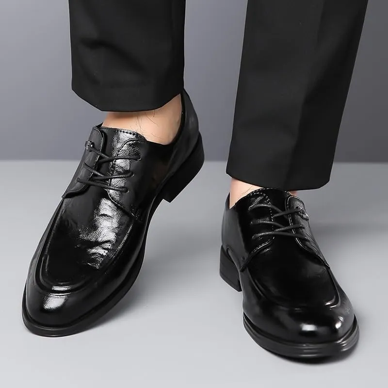 Dress Oxford for Men Brogue Men Lace-Up Business Dress Shoes Man Stylish New Shoes Leather Dress Mens Casual Office Party Wedding Shoe