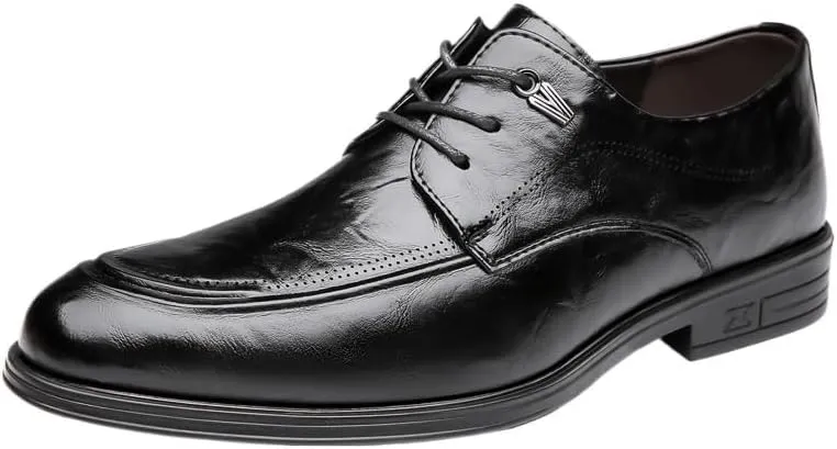 Dress Oxford for Men Brogue Men Lace-Up Business Dress Shoes Man Stylish New Shoes Leather Dress Mens Casual Office Party Wedding Shoe