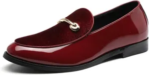 Dress Shoes for Men Men's Pointed Toe Dress Shoes Patent Leather Oxford Loafers for Formal Events, Weddings, and Parties