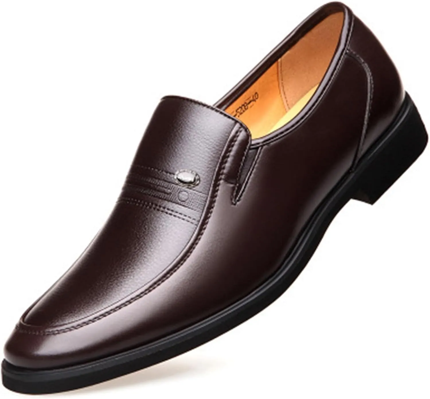 Dress Shoes for Men Men's Pointed Toe Leather Dress Shoes Soft Breathable Microfiber Quality Footwear for Formal Occasions
