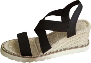 Dressy Wedge Sandals for Women Fashion Strappy Platform Casual Wedges Shoes Comfortable High Heeled Espadrilles