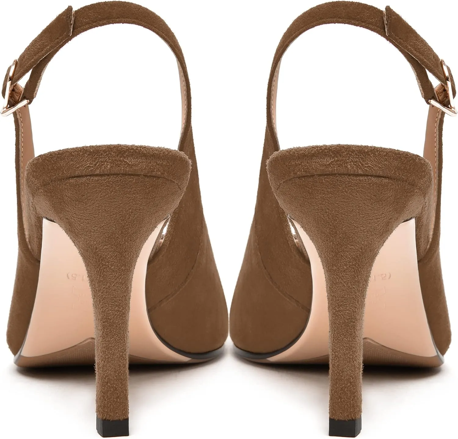 FEMSTEP Womens Sexy Pointed Toe Suede Leather Evening Slingback Stiletto High Heel Pumps Shoes 3.3 Inch