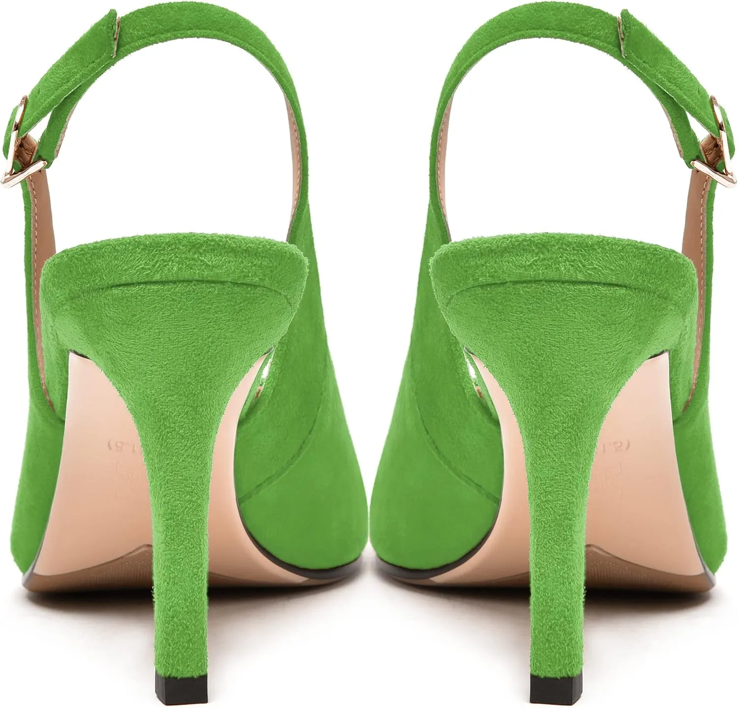 FEMSTEP Womens Sexy Pointed Toe Suede Leather Evening Slingback Stiletto High Heel Pumps Shoes 3.3 Inch