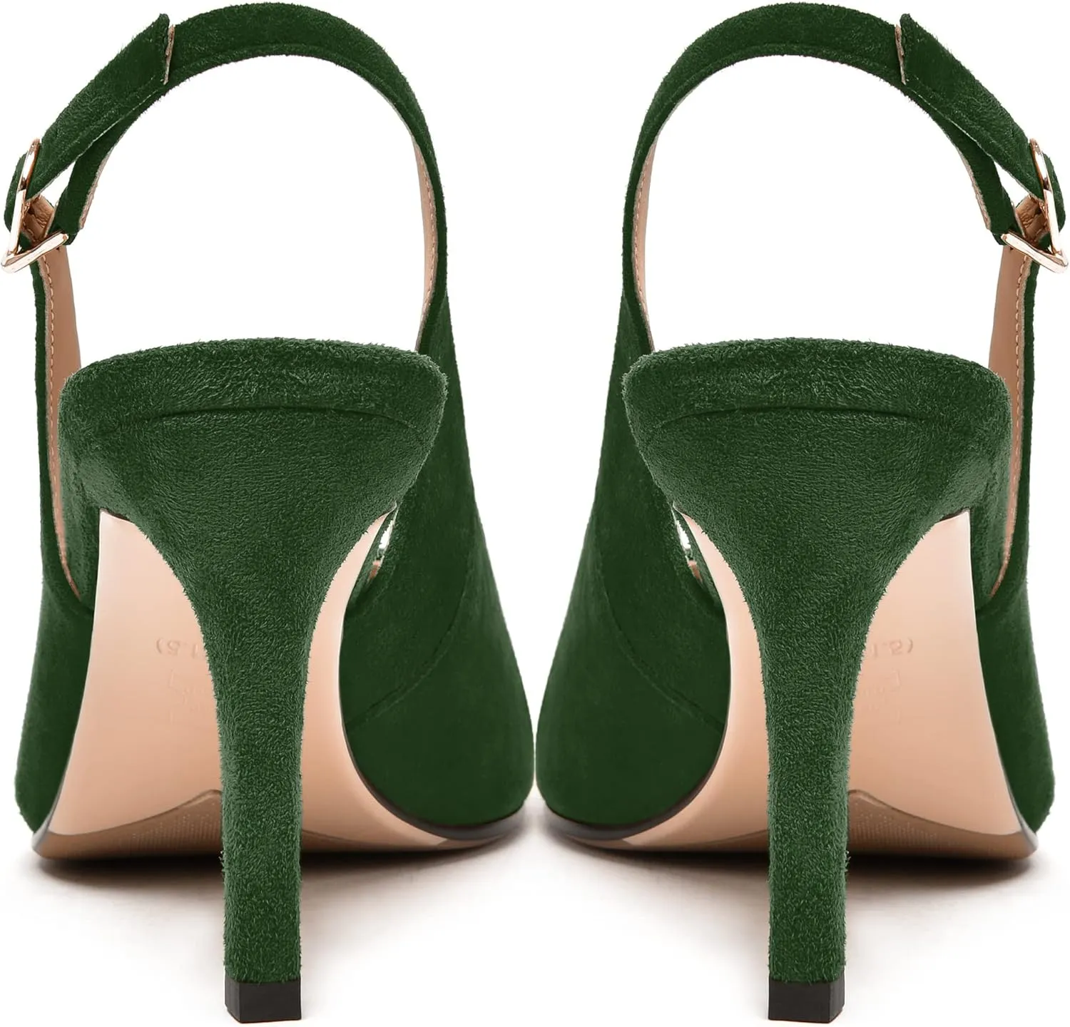 FEMSTEP Womens Sexy Pointed Toe Suede Leather Evening Slingback Stiletto High Heel Pumps Shoes 3.3 Inch