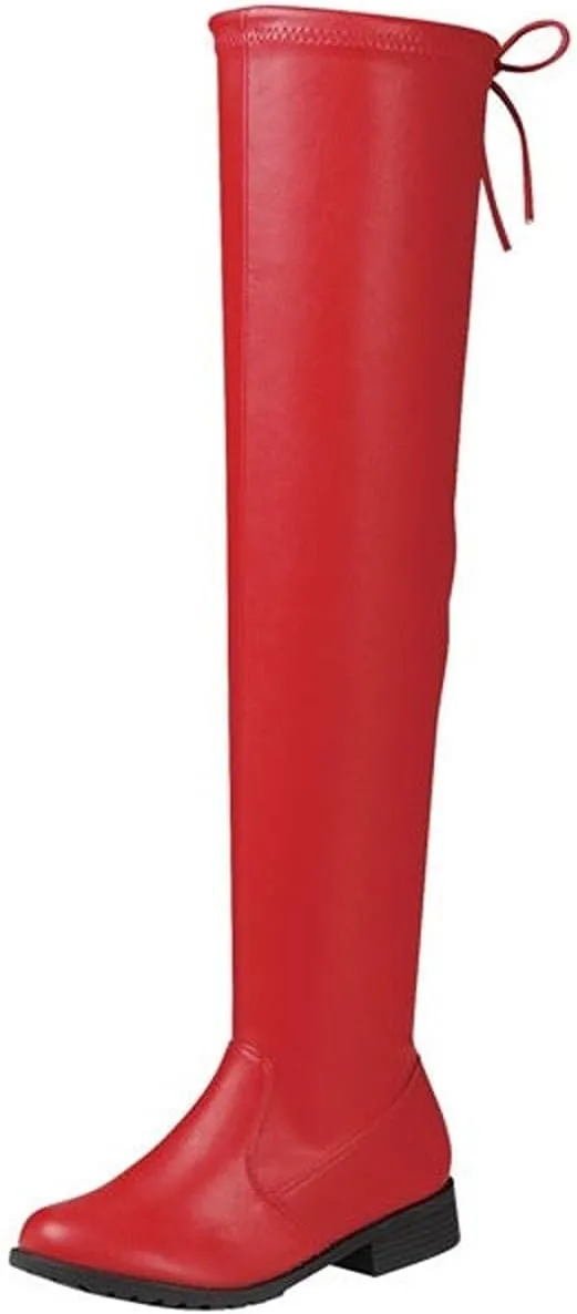 Forever Link Jalen-H4 Women's Over The Knee Thigh High Flat Boot,Leopard