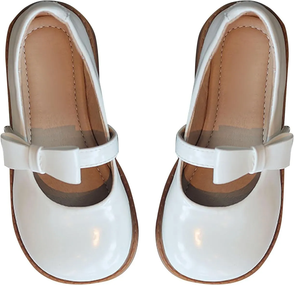 Girl's Classic Mary Jane School Uniform Dress Shoes Flats Dress Shoes Pu Leather Strap Princess Thick Non-Slip Shoes
