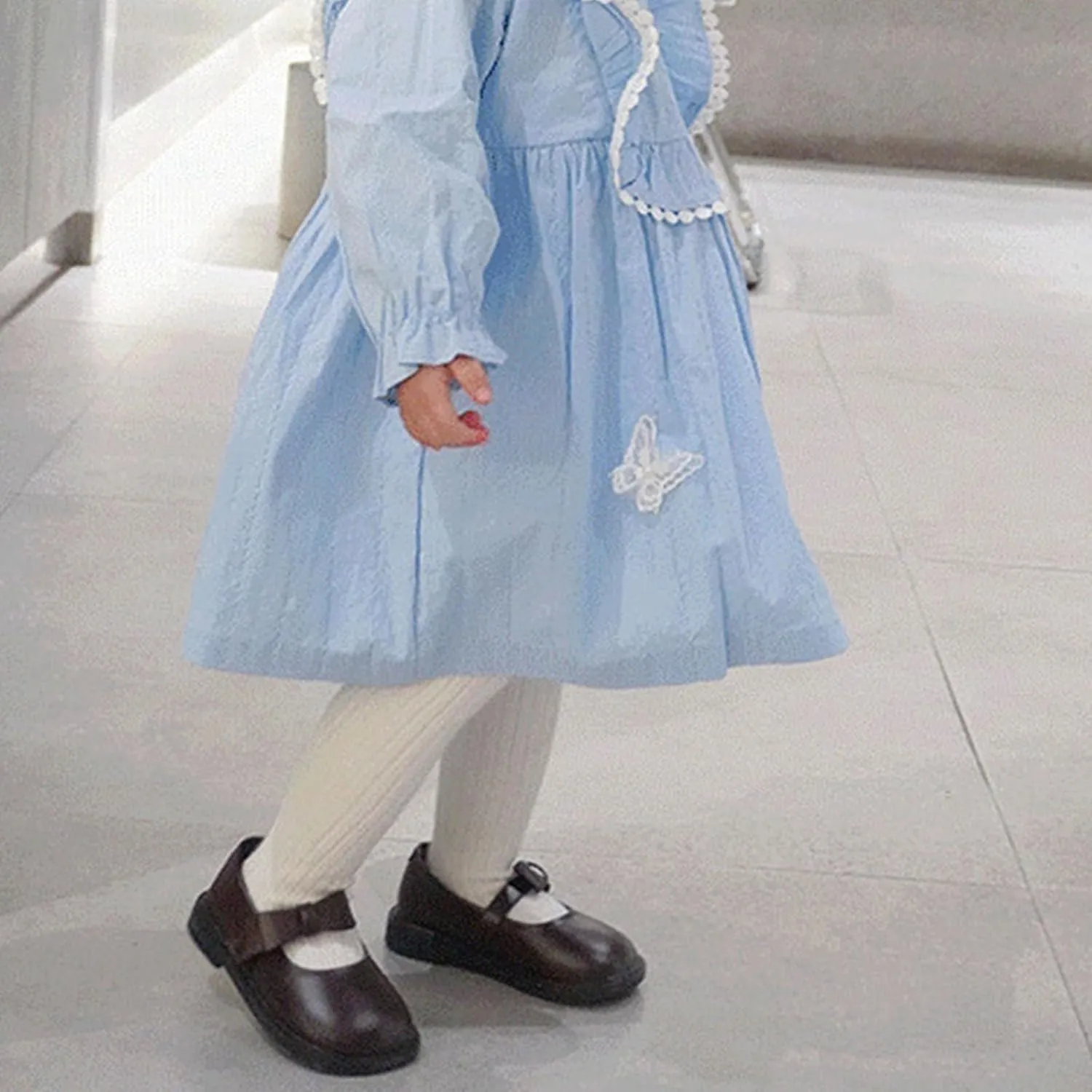 Girl's Classic Mary Jane School Uniform Dress Shoes Flats Dress Shoes Pu Leather Strap Princess Thick Non-Slip Shoes