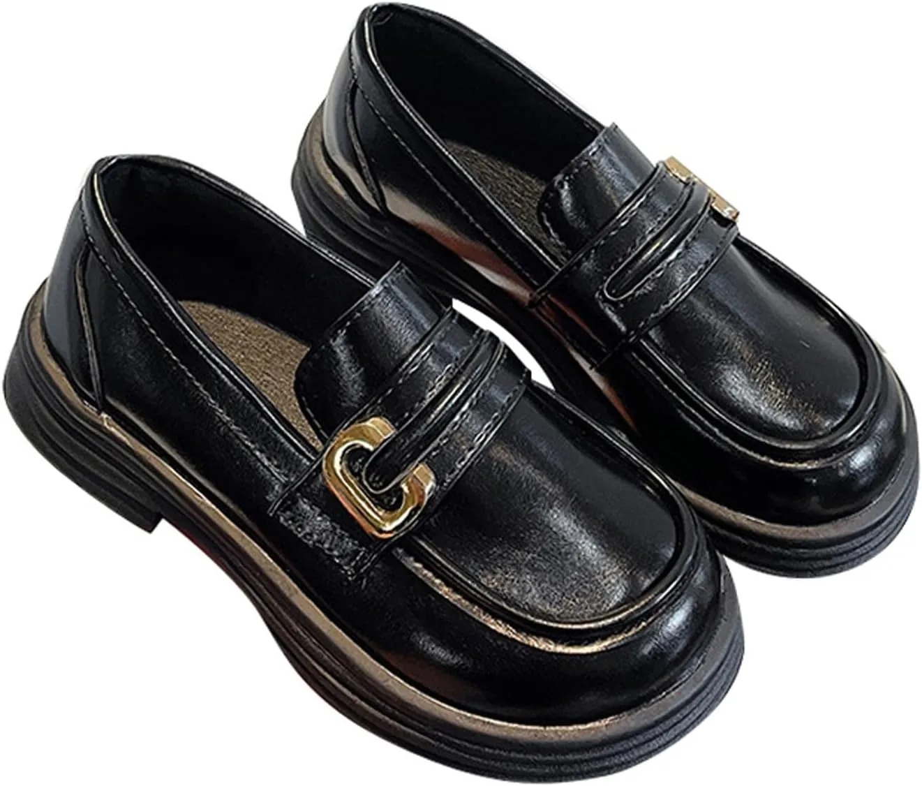 Girls Loafers Chunky Platform Classic Dress Shoes Little Kid PU Leather Rubber Sole Oxfor𝐝 School Mary Girl Shoes