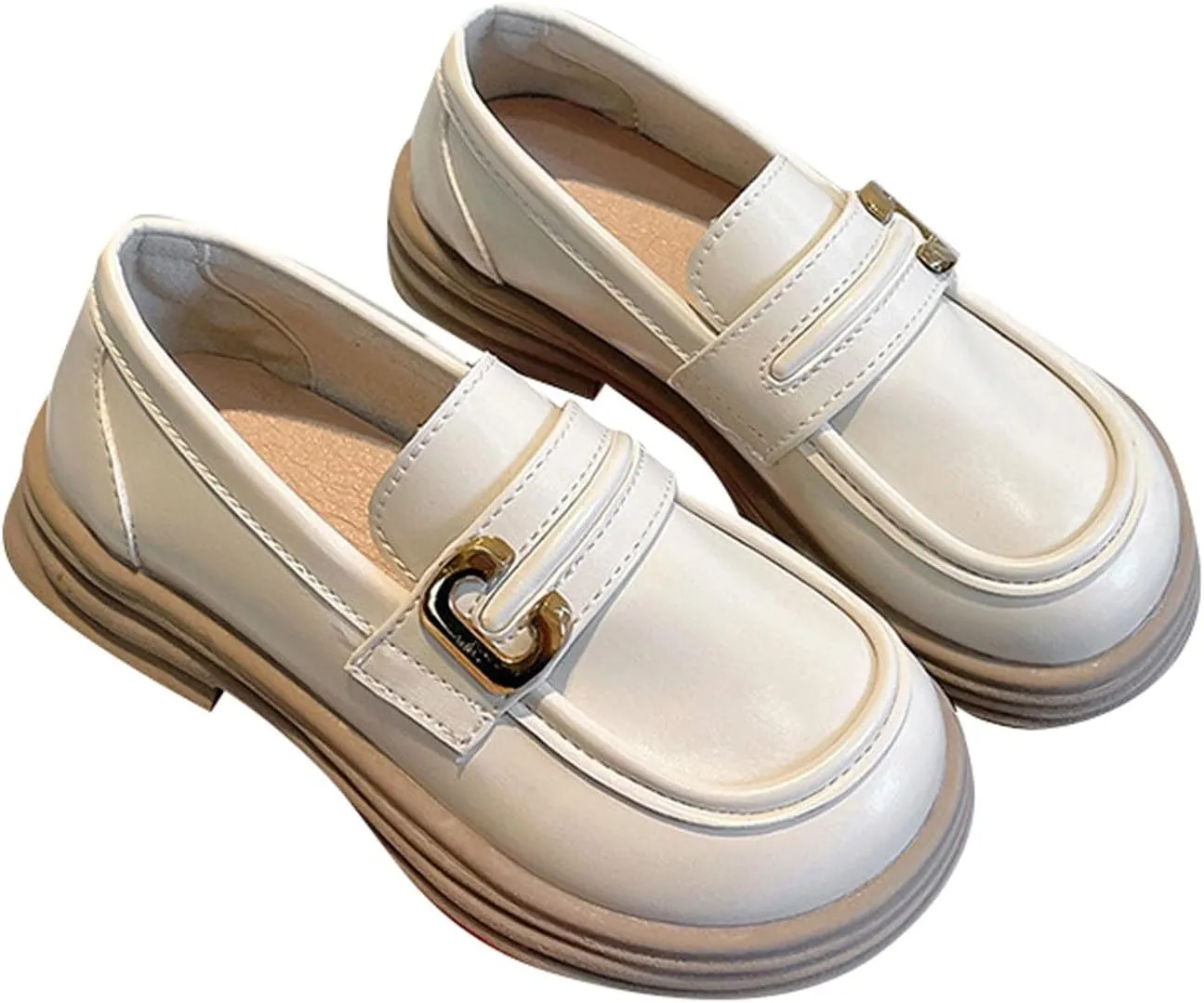 Girls Loafers Chunky Platform Classic Dress Shoes Little Kid PU Leather Rubber Sole Oxfor𝐝 School Mary Girl Shoes