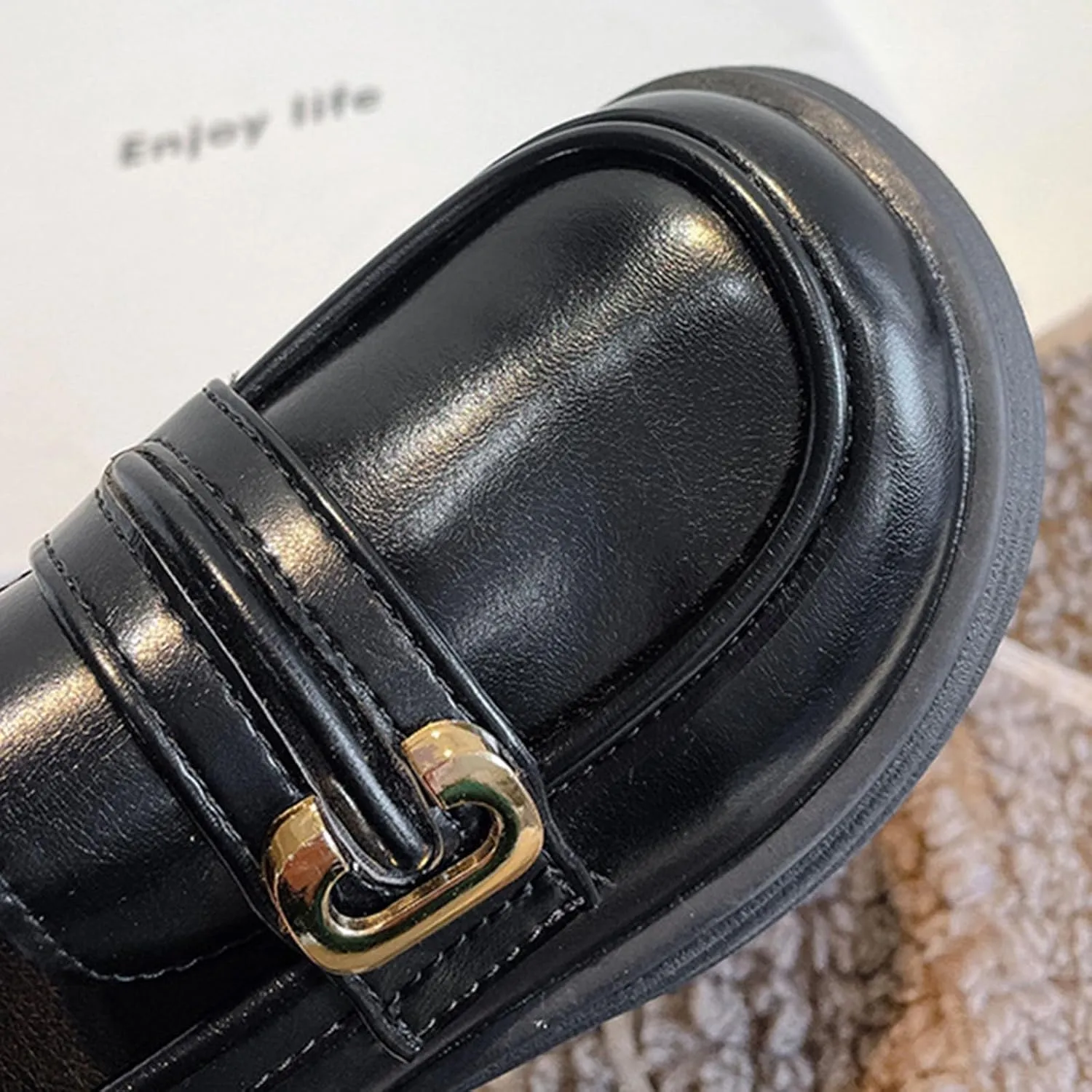 Girls Loafers Chunky Platform Classic Dress Shoes Little Kid PU Leather Rubber Sole Oxfor𝐝 School Mary Girl Shoes