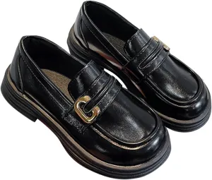 Girls Loafers Chunky Platform Classic Dress Shoes Little Kid PU Leather Rubber Sole Oxfor𝐝 School Mary Girl Shoes