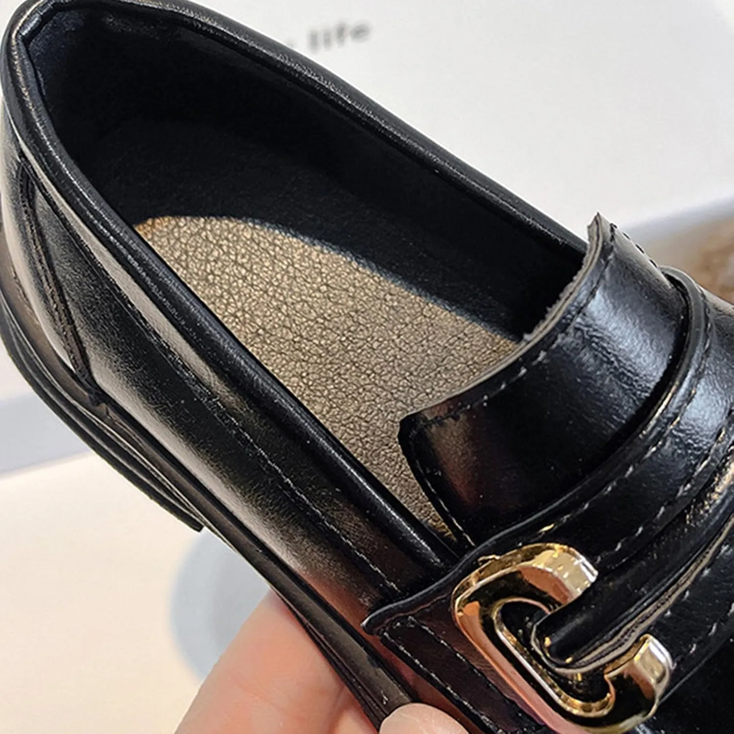 Girls Loafers Chunky Platform Classic Dress Shoes Little Kid PU Leather Rubber Sole Oxfor𝐝 School Mary Girl Shoes