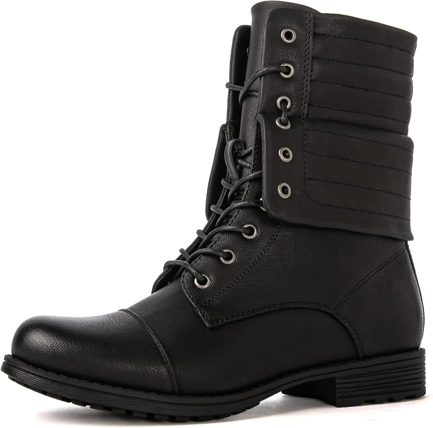 GLOBALWIN Women's Fashion Low Heels Lace Up Ankle Boots