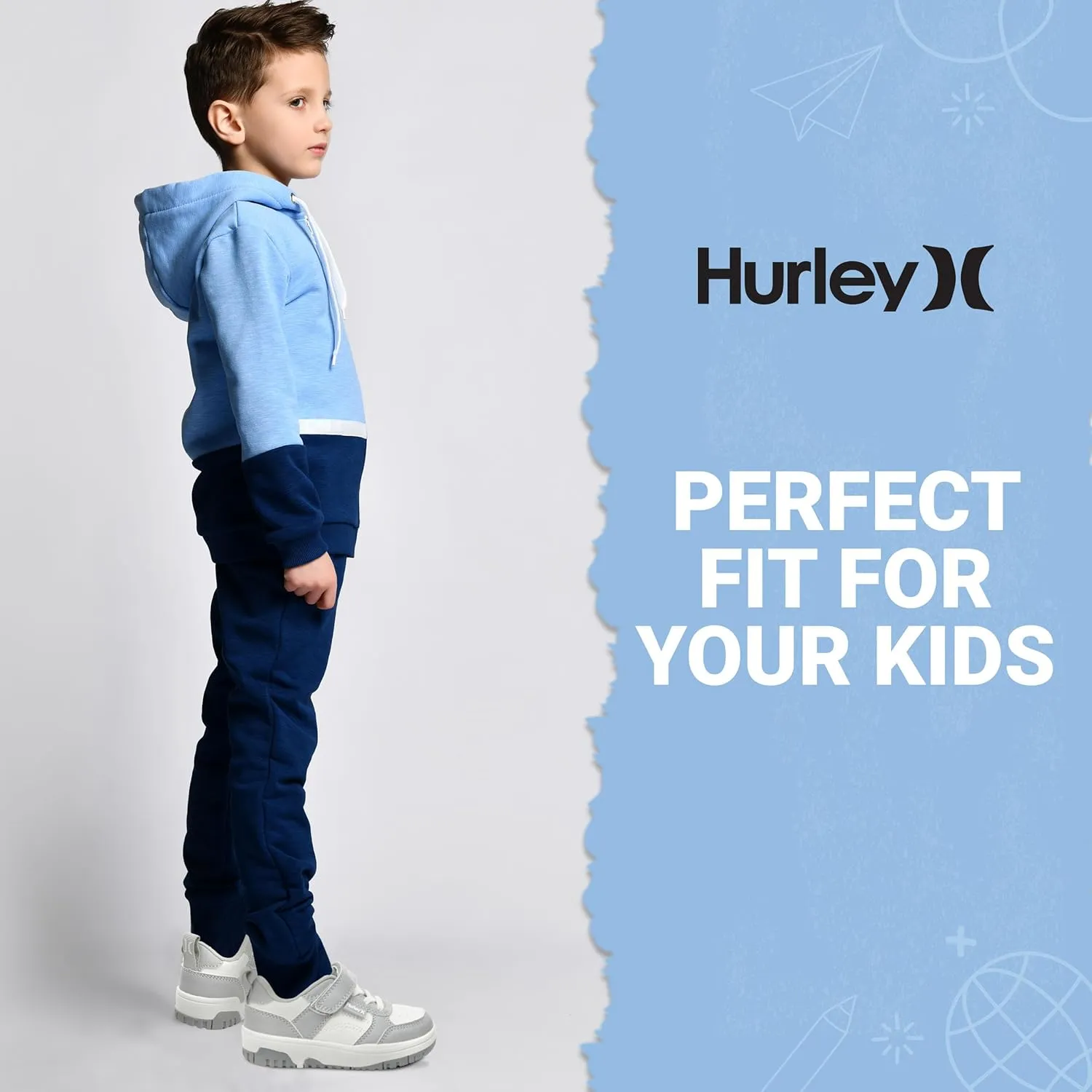 Hurley Kids Sneaker Rexx with Adjustable Strap, Perfect for Any Activity, All Comfort and Support - Boys and Girls
