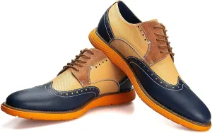 JITAI Men's Oxford Shoes,Dress Shoes Lace-up Wingtip Brogue Shoe Mens Lightweight Fashion Shoes.