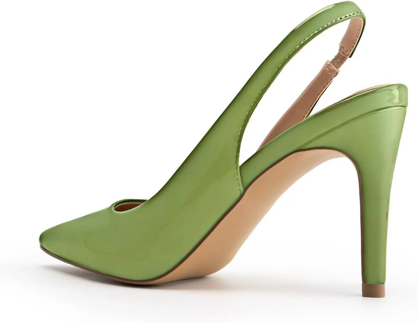 KaroNairy Stiletto Heels for Women Pointed Toe Slingback Heels Closed Toe mid Heel Wedding Dress Pumps Shoes with Buckles