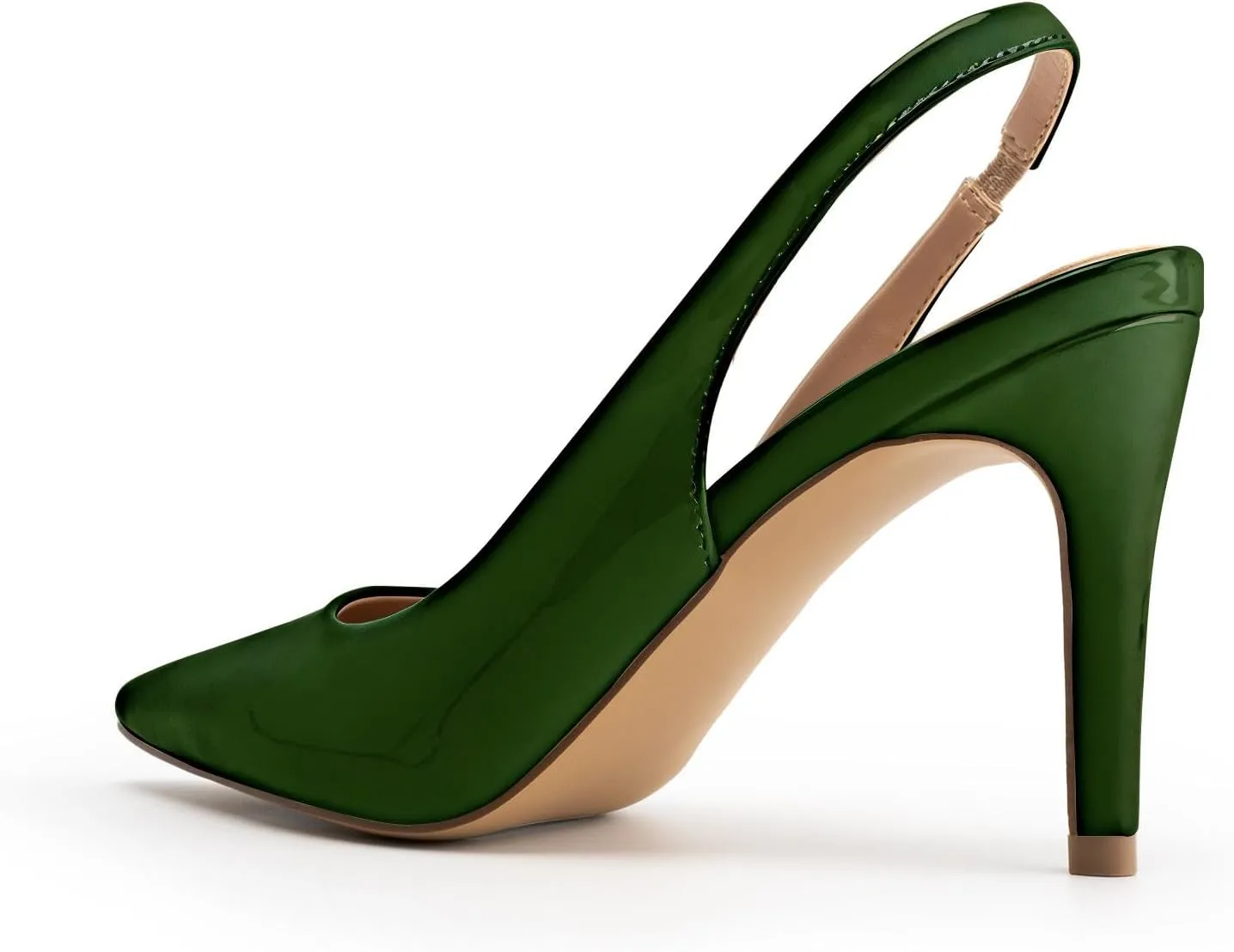 KaroNairy Stiletto Heels for Women Pointed Toe Slingback Heels Closed Toe mid Heel Wedding Dress Pumps Shoes with Buckles