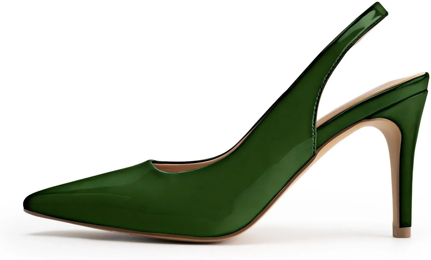 KaroNairy Stiletto Heels for Women Pointed Toe Slingback Heels Closed Toe mid Heel Wedding Dress Pumps Shoes with Buckles
