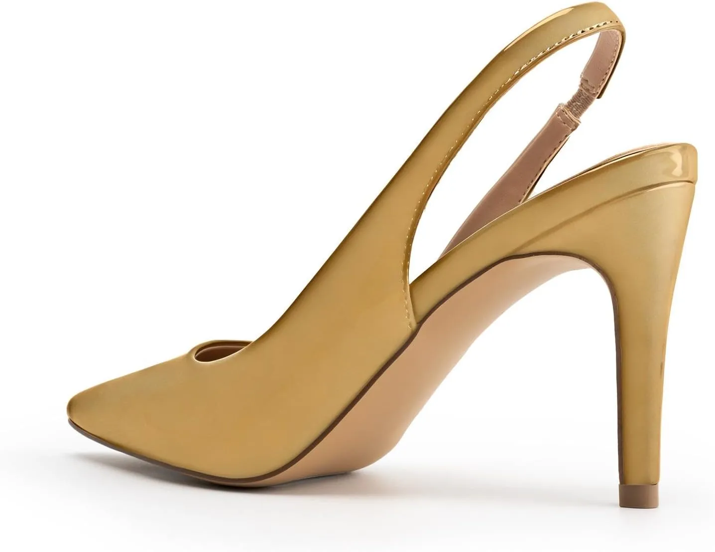 KaroNairy Stiletto Heels for Women Pointed Toe Slingback Heels Closed Toe mid Heel Wedding Dress Pumps Shoes with Buckles