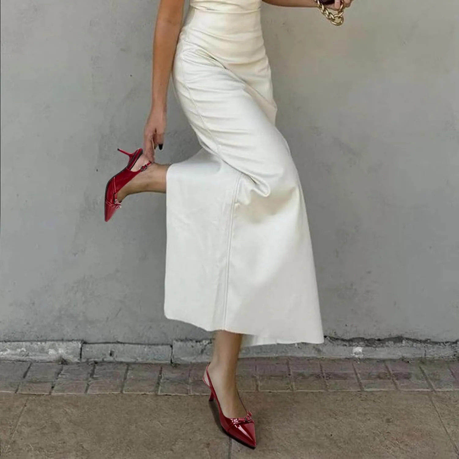 Kitten Heels for Women Slingback Heels Closed Pointed Toe Stiletto Heeled Sandals with Adjustable Buckle Strap for Dressy Proms Dating Party Office Comfortable Sexy Pumps Shoes